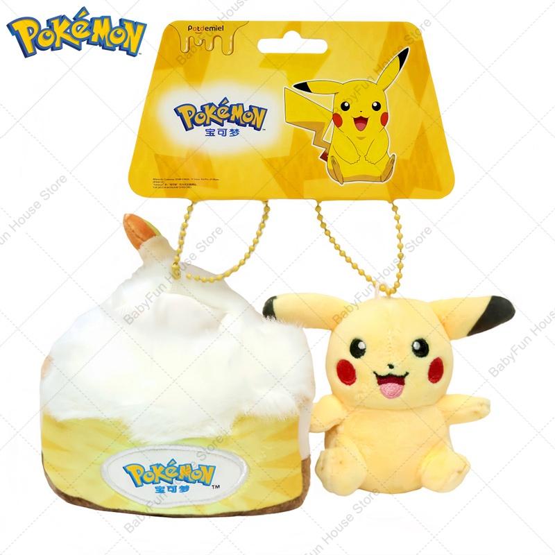 Оригинальные плюшевые игрушки-брелоки Pokemon Гэнгар Спригатито Пикачу Каваи Роулет Пиплуп Джиглипафф Мягкие куклы-плюш Подвески
