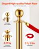 VEVOR Stanchion Post, 4 Pcs Crowd Control Barrier Set with 2 Red Velvet Ropes