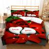 3D День святого Валентина цветы домашний комплект постельного белья пара пододеяльник наволочка простыня/двуспальная кровать 2/3 шт. полноразмерное украшение для спальни
