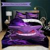 High Quality Gengar Pattern 3Pcs Duvet Cover Set Soft Microfiber Bed Set For Anime Lovers No Sheet No Comforter