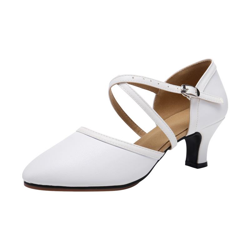 Туфли для латиноамериканских танцев Белые Профессиональные женские танцевальные туфли Мягкая подошва 5 см/7 см Zapatos