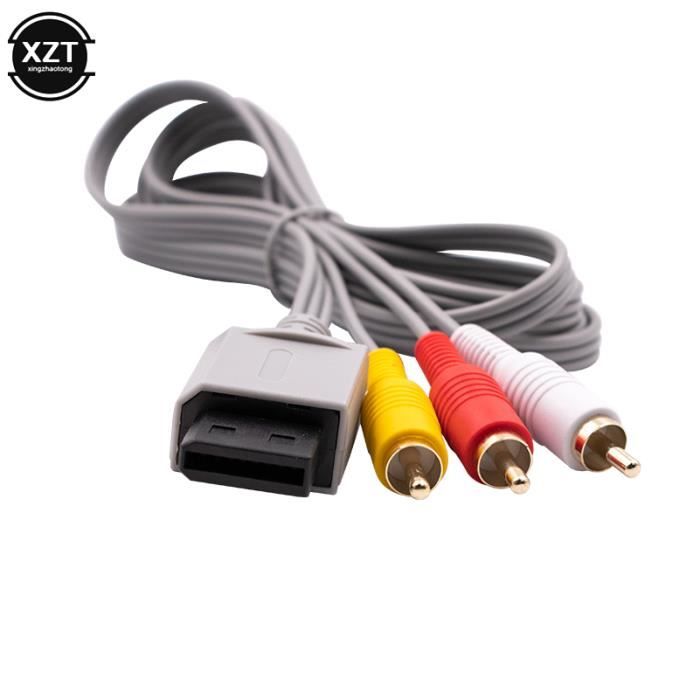 Câble AV Composite - Nintendo - Wii - 1.8m - 3 RCA - Plaqué Or 480p