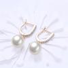 925 стерлингового серебра жемчуг Aaa циркон 18k золотые серьги для женщин ювелирные изделия мода свадьба помолвка вечеринка подарок