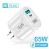 65 Вт GaN USB зарядное устройство AU EU US UK Plug Быстрая зарядка планшета Ноутбук USB C Быстрая зарядка QC 3,0 Зарядное устройство для мобильного телефона для путешествий