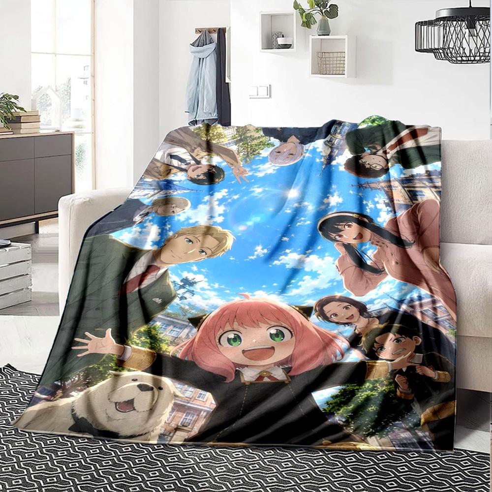 Spy x Family Print Flannel Blanket High Quality Warm Comfortable Cover for All Seasons Perfect for Gifts Home Decor