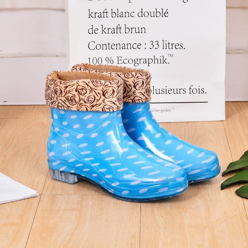 Rain shoes rain boots short tube fashion non-slip waterproof shoes water boots female adult cute overshoes summer