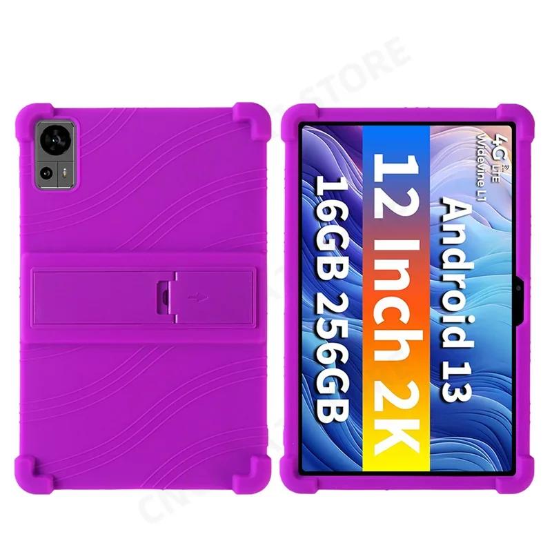 For Oukitel OT5S OT5 12 Inch Tablet PC Soft Silicone Shockproof Cover Case with Rear Kickstand Slim Funda Drop Resistance