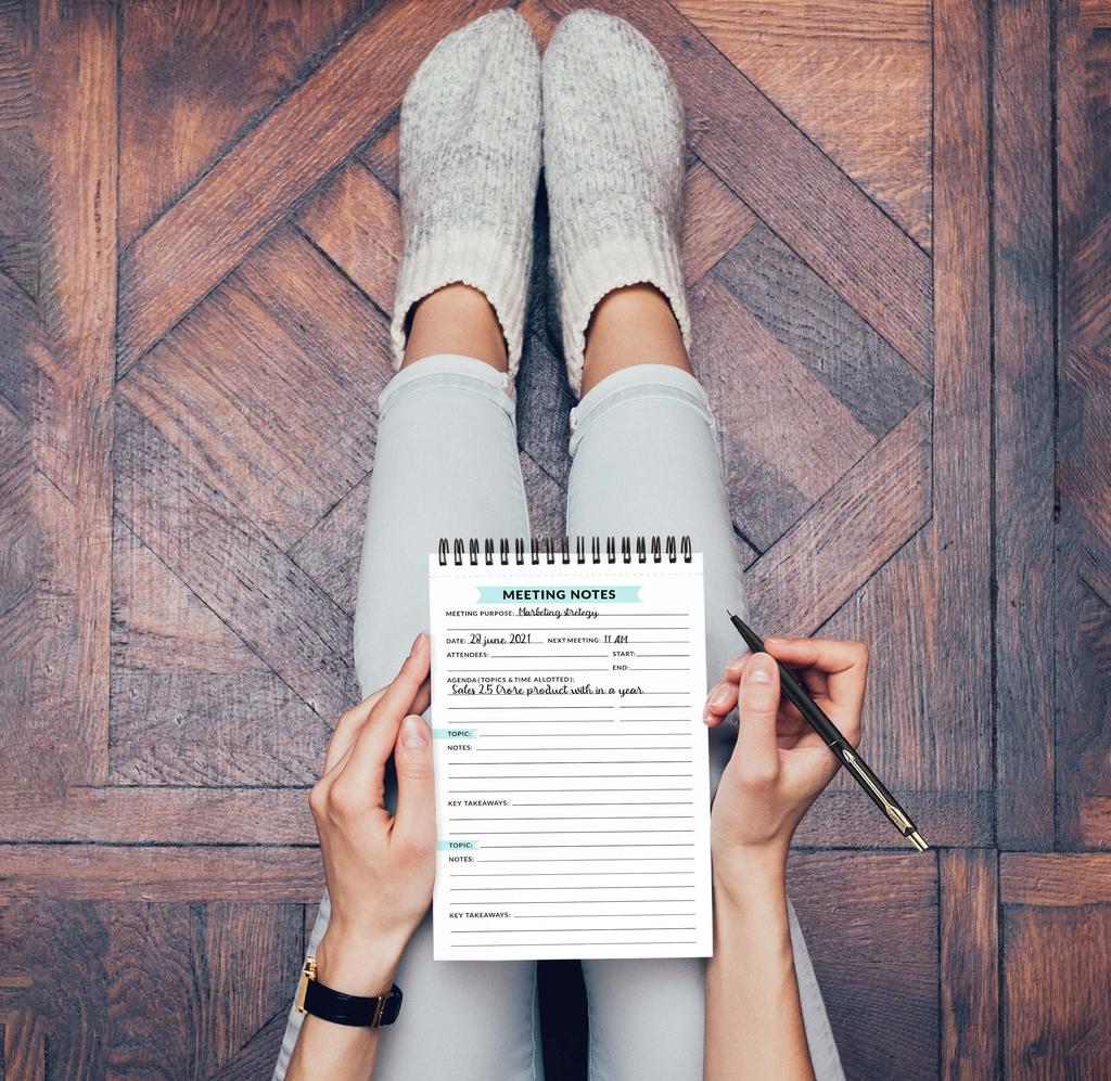 Inkdotpot Блокнот для списка дел – 6” X 9” Бумага канцелярская, классическая белая Планировщик заметок для встреч Блокнот на спирали Ежедневный контрольный список-(50 листов)