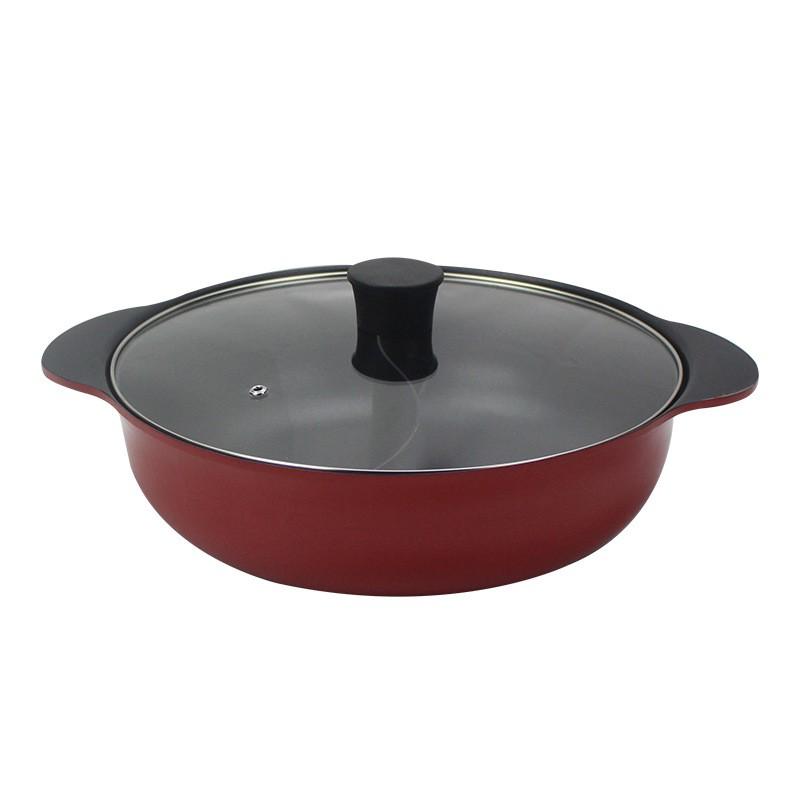 32cm Aluminum Clad Dual Compartment Hot Pot Induction Gas Stove Nonstick Home Use