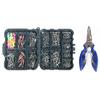 Fishing Pliers and 140 Piece Lure Fishing Accessories Kit Saltwater Hook Remover Fishing Line Connector for Sea Fishing