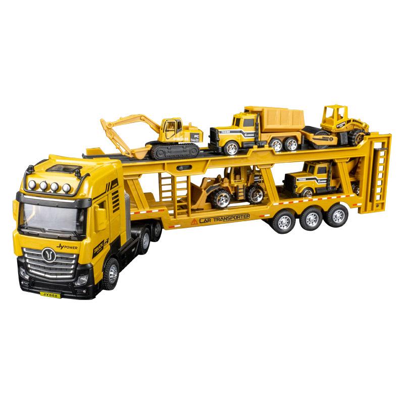 Jiaye VB50163 Flatbed Trailer Transport Vehicle Model: Excavator, Mixer Truck Toy for Boys