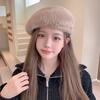 Корейская новая осенне-зимняя шапка для женщин, японский вязаный шерстяной берет, зимняя, большой окружности головы, подчеркивающая лицо, трендовая шляпа маленького художника