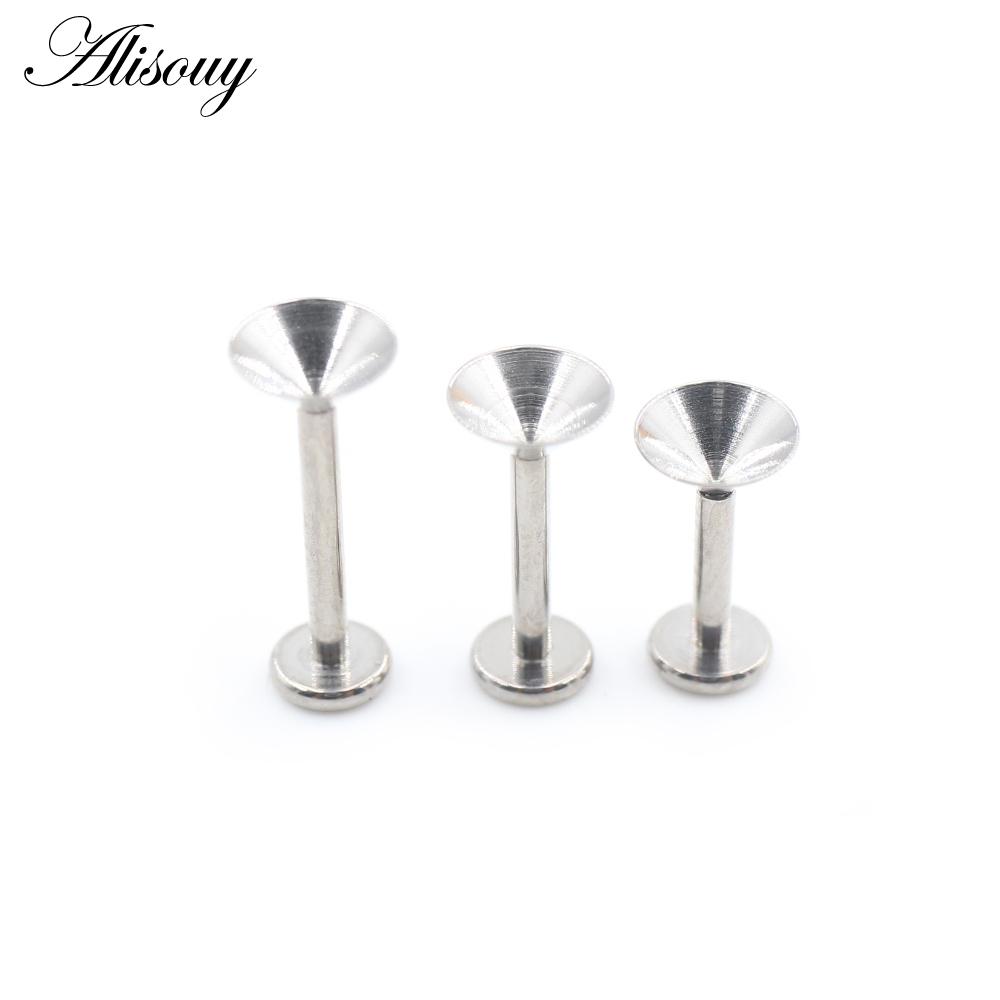Alisouy 1PC G23 Titanium Funnel Screw Thread Ear Tragus Helix Bar Labret Lip Ring Cartilage Stud Earring Piercing Body Jewelry