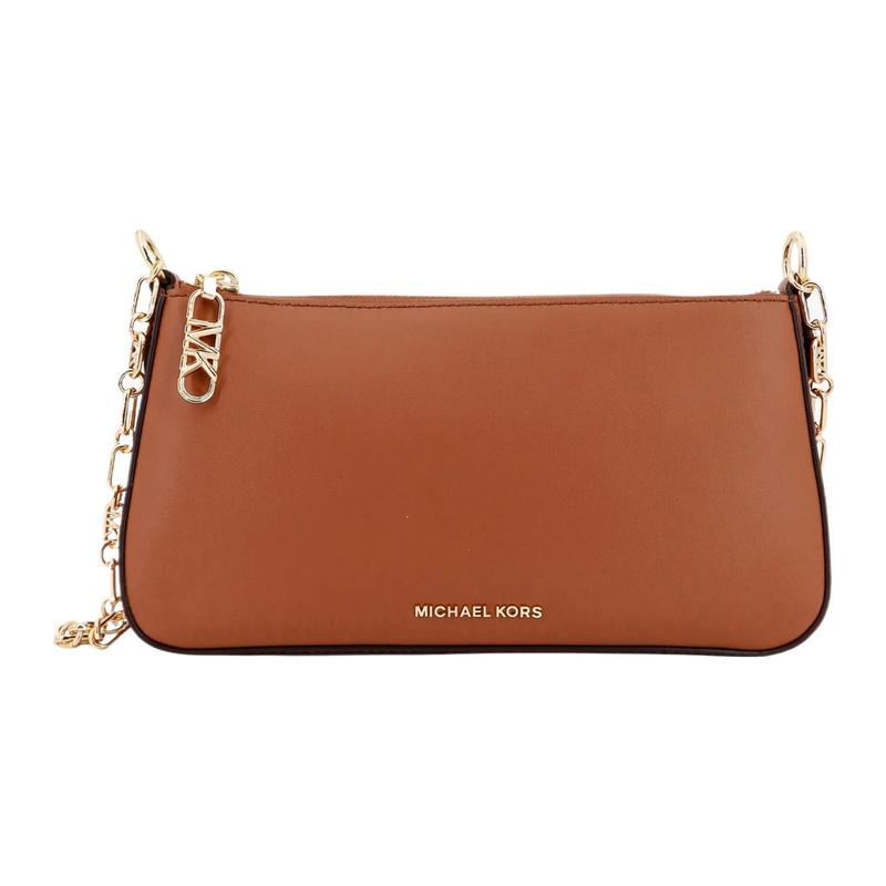 Michael Kors Логотип Империи молния-звенья кожаная сумка на плечо женская коричневая