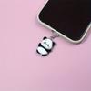 Adorable Panda Phone Charm: Cute Black And White Panda with Flower, Protects Your Phone from Dust