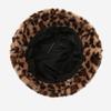 Korean Style Leopard Print Bucket Hat Windproof Thicken Winter Warm Hat Soft Trendy Women Plush Bucket Hat Autumn and Winter