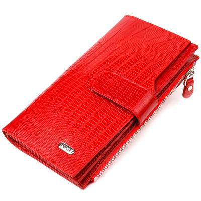 Красивый Женский кошелек из натуральной фактурной кожи CANPELLINI Wallet 21646 Красный