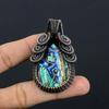 Abalone Shell 999 Copper Wire Wrapped Pendant, Handmade Gemstone Pendant Jewelry, Gifts For Wife Brand New Pendant
