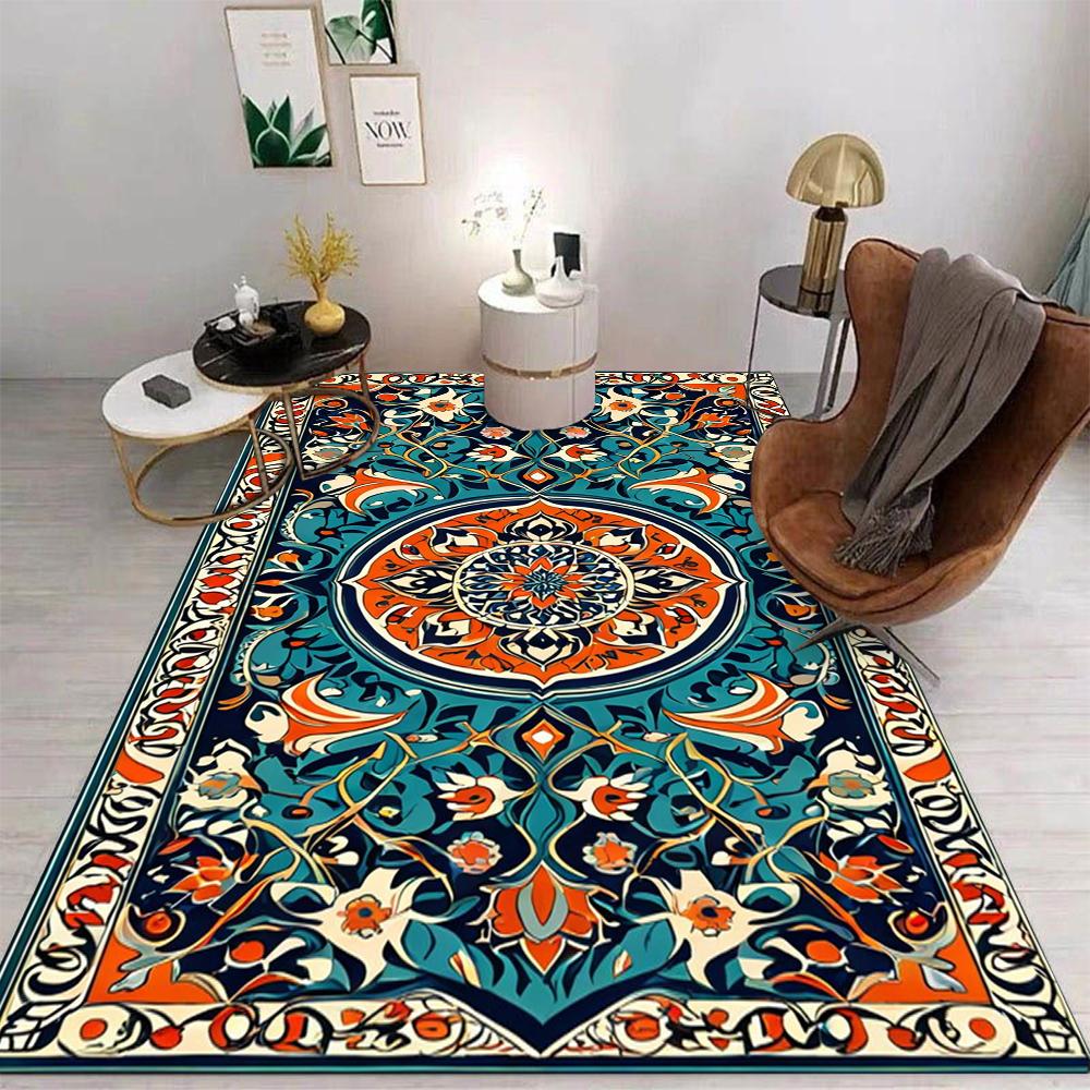Ретро Богемный Персидский Ковер Противоскользящий Износостойкий Коврик Для Внутреннего и Наружного Использования Гостиная Спальня Легко Чистить Домашний Декор Классический