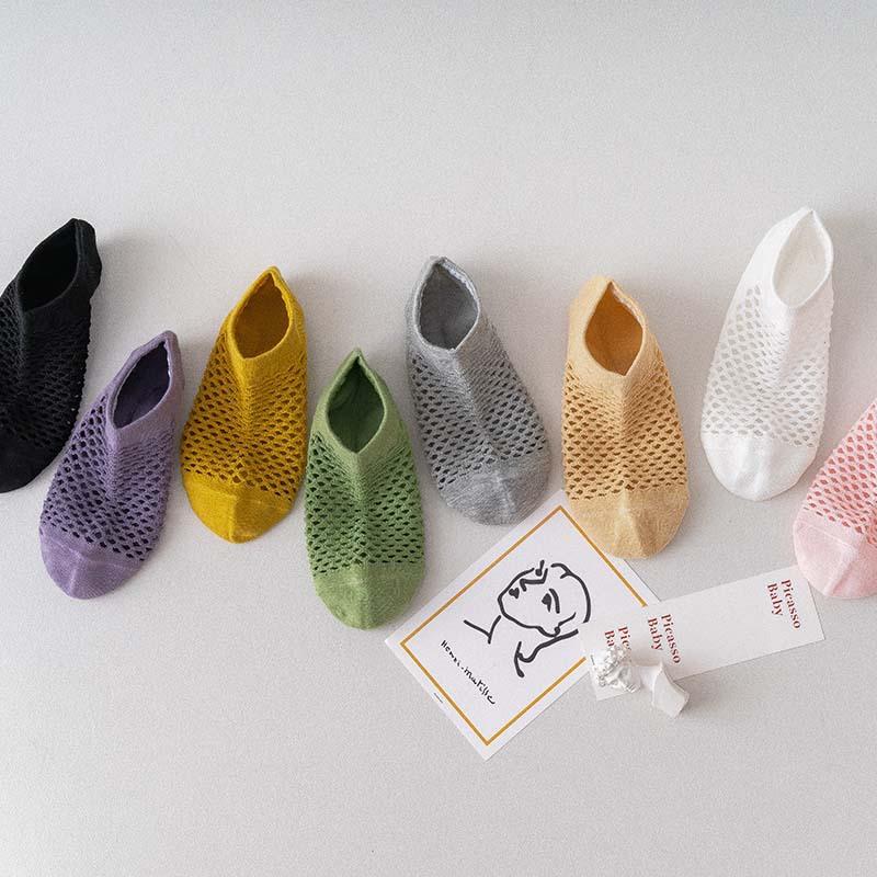 Милые индивидуальные носки с отверстиями, летние носки с большой сеткой, женские тонкие дышащие короткие носки, носки-лодочки с низким верхом