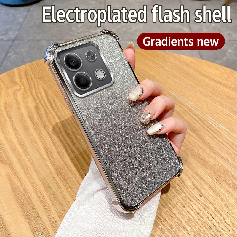 Прозрачный противоударный чехол с блестками для телефона Xiaomi Redmi Note 9 10 11 12 13 14 Pro 9S 10S 11S 10T 10A 9A 9T 9C 10C 12C 13C 14C Чехол