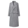 Women's Gray Long Sleeve Winter Woolen Coat
