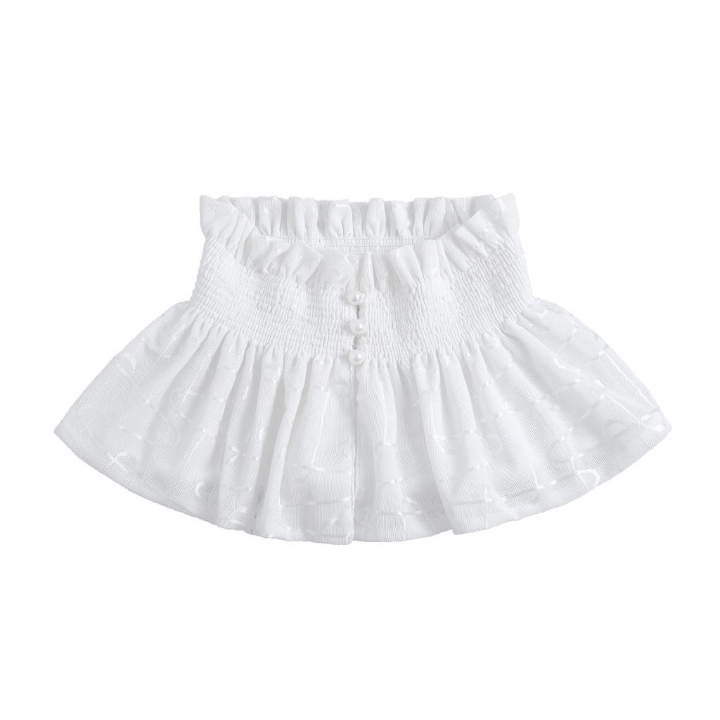 Womens Stand Ruffles Fake Collar Removable Detachable Shoulder Wraps Shawls Detachable Collar Clothing False Collar Cape