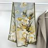 Oil painting magnolia thin silk crepe de chine scarf long scarf 100% mulberry silk summer sunscreen