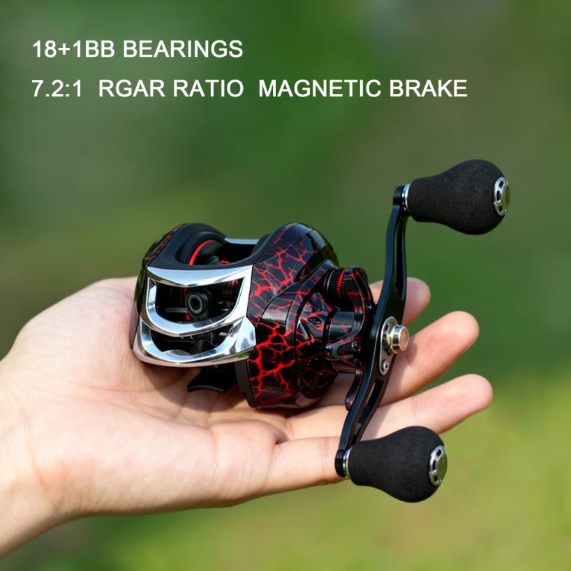 NARON 18+1BB High Speed Metal Spool Long Cast Deep Sea Baitcasting Carp Saltwater Fishing Reels