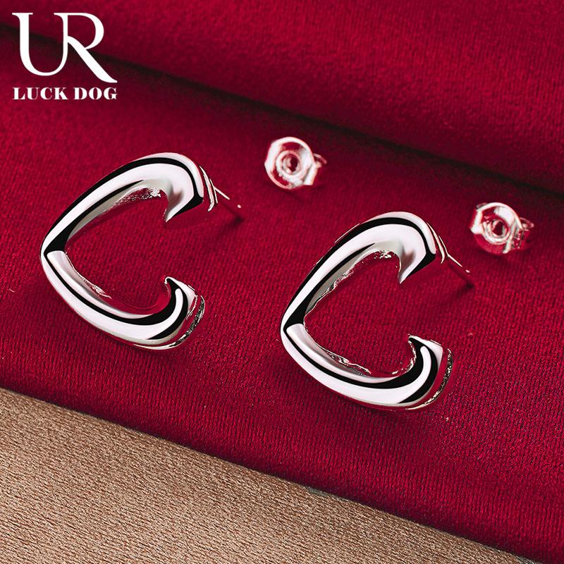 Серьги для пирсинга в форме сердца из стерлингового серебра 925 пробы. Модные свадебные украшения.