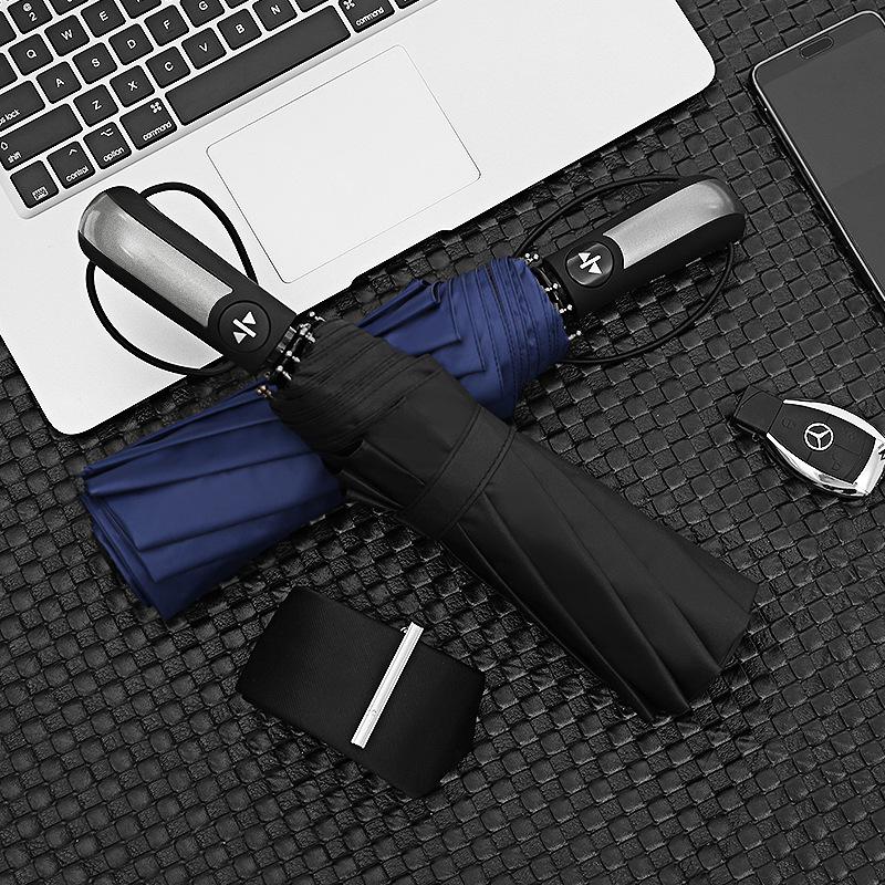 Полностью автоматический 10-спицевый виниловый складной зонт для мужчин и женщин, зонты двойного назначения от солнца и дождя, трехслойный зонт