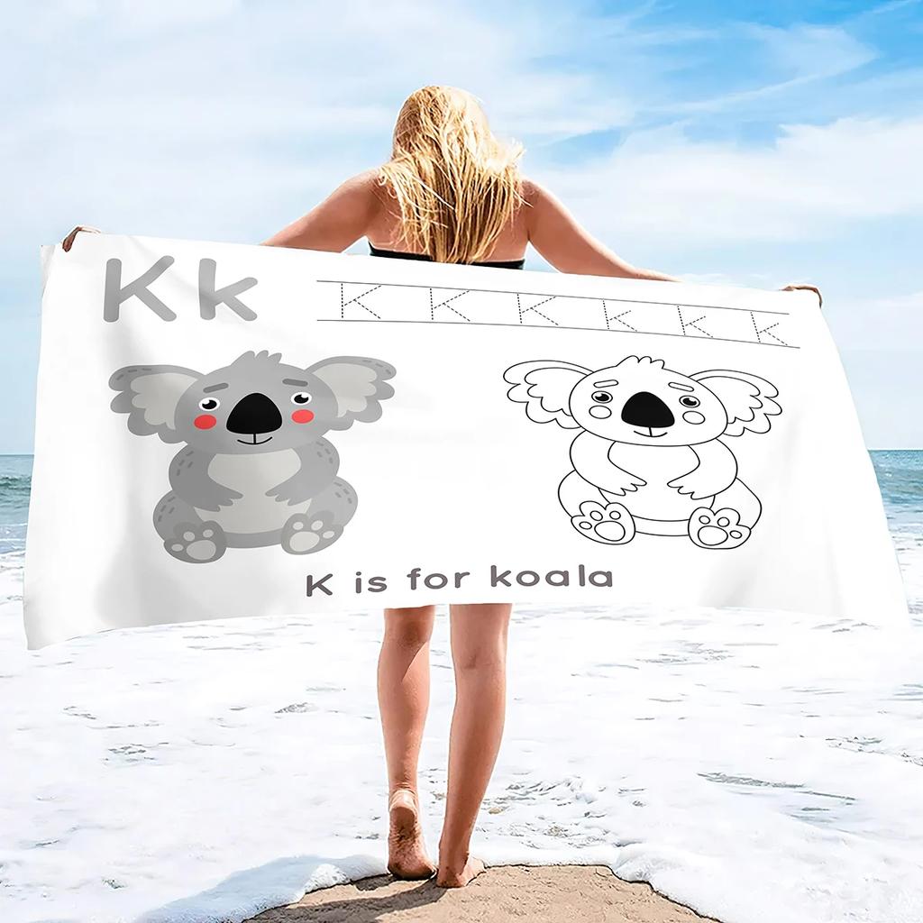 Cute Koala Print Beach Towel - Super Soft Absorbent Towel for Animal Lovers,Fun and Adorable Design for Everyday Use and Comfort