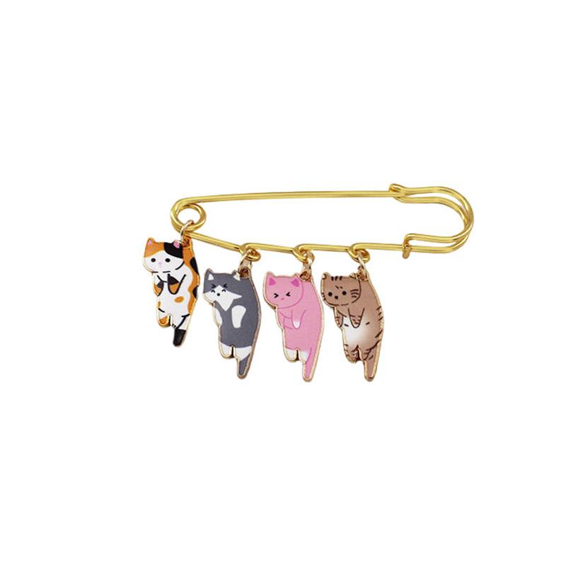 Креативная эмалевая брошь в виде кошки Kawaii, милая мультяшная булавка на лацкан для женщин, мужчин, пар, значок, сумка, украшение, аксессуары, подарки