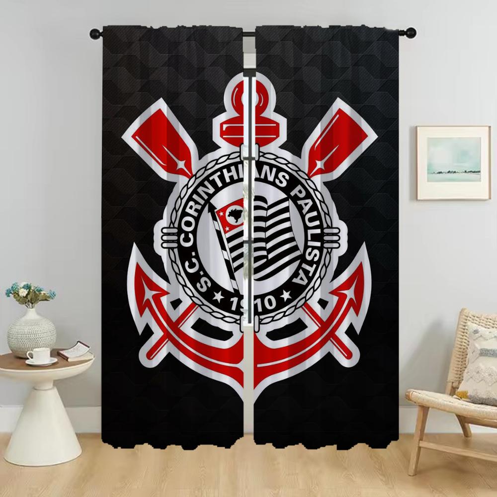 Corinthians Blackout Curtain for Room 2 Panel Halloween Decoration Anti-mosquito Curtains 2 Pieces Home Interior Curtains Shades
