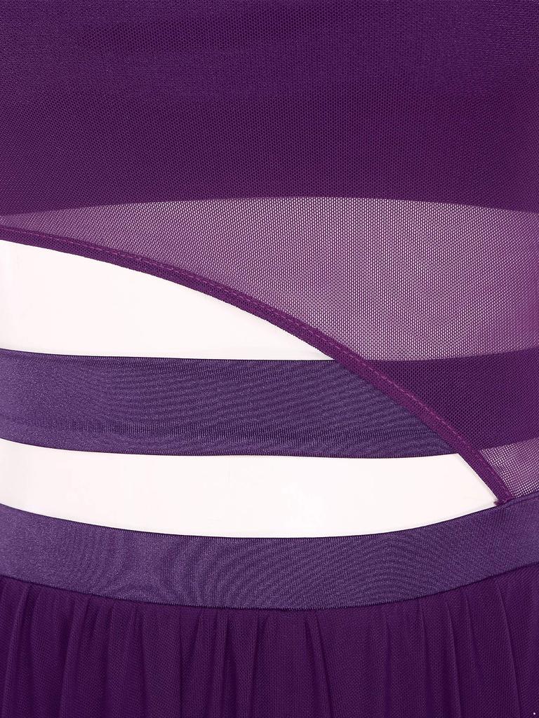 Женское современное танцевальное платье с вырезом, прозрачная сетчатая лоскутная одежда для выступлений