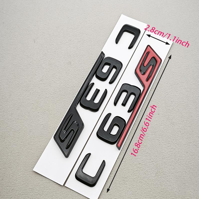 New 3D ABS Car Styling Logo C63S Badge Sticker Rear Trunk Emblem Decals For Mercedes Benz AMG C63S Auto Tail Accessories AZ1