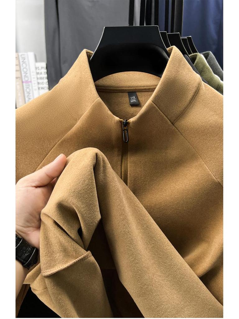 Мужская термофлисовая толстовка с полумолнией и длинным рукавом