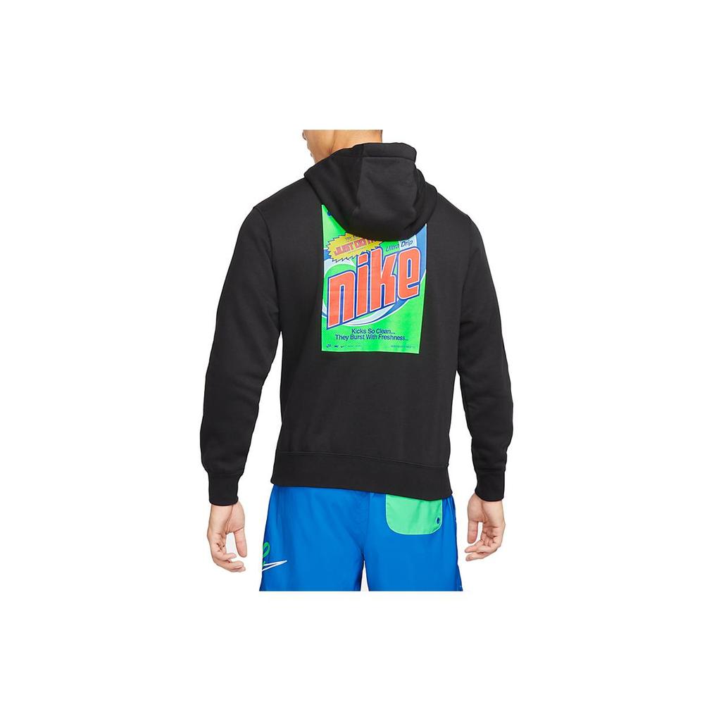Nike Спортивная одежда Keep It Clean Повседневный спортивный пуловер с капюшоном на флисовой подкладке Мужская черная DM2200-010