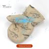 1 Pair Children Winter Mittens Thick Plush-lined Windproof Cartoon Dinosaur Cold Weather Outdoor Gloves Adjustable Fasten Strap Anti-Slip Ski Gloves