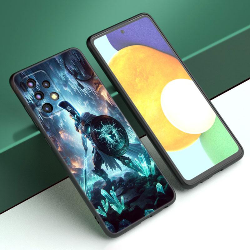 Spartan Black Phone Case For Samsung A13 A22 A24 A32 4G A23 A25 A34 A35 A52S A53 A54 A55 A73 5G A12 A14 A15 A31 A33 A50 A51 A72