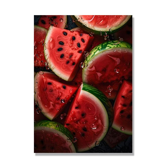 Tasty Fruit Kitchen Canvas Paintings Watermelon Banana Apple Lemon Poster Wall Art HD Picture For Interior Decor Frameless