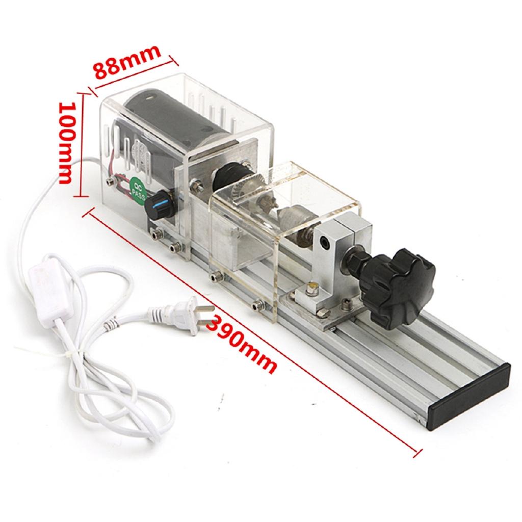 AC 220V Milling Grinding Wood Mini Lathe Machine Woodworking Lathe Bead Polishing Cutting Drill Rotary Tool DIY Benches Drill 350W