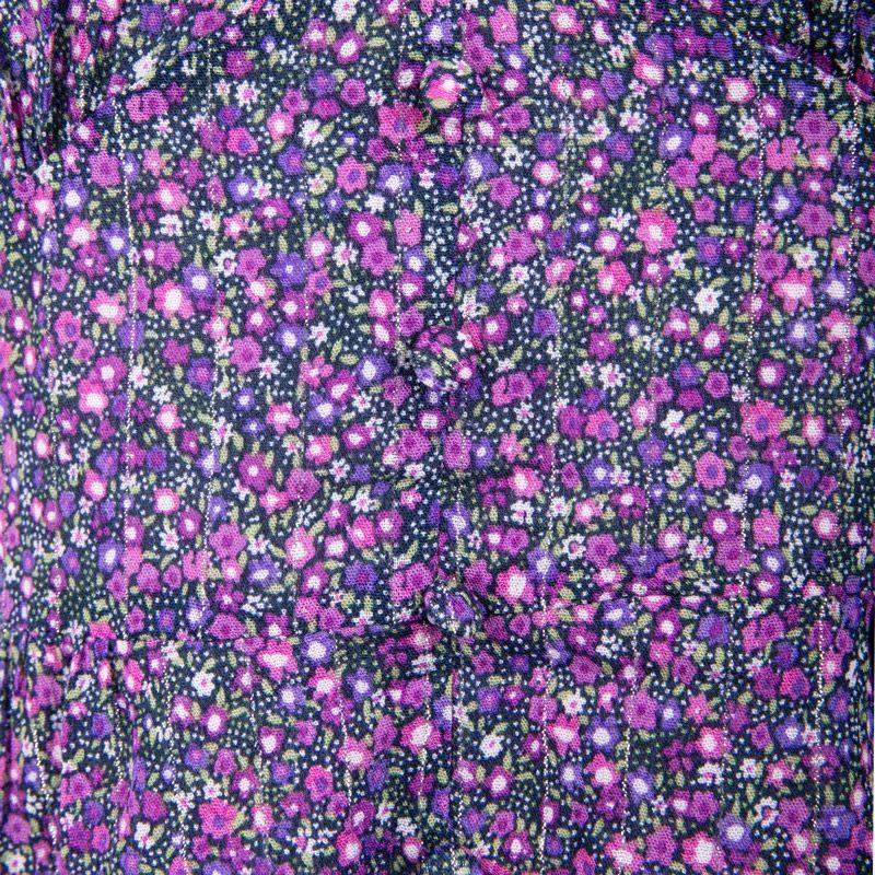 Фиолетовая блузка с цветочным принтом и рукавами-воланами Женская LA PETITE ETOILE