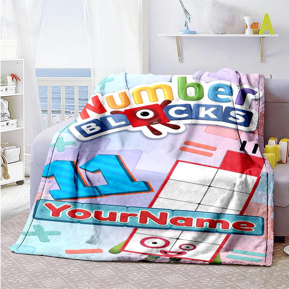 Numberblocks Customize Text Blanket Throw Personalized Blanket Ultra-Soft Great for Bed Office Chair Couch Livingroom Ideal for All Seasons