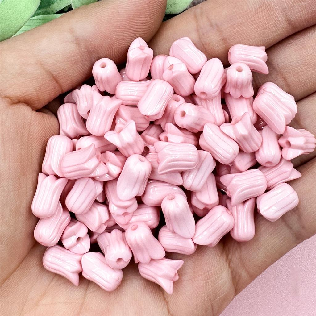 Loose Beads Flowers 7.5*9.6mm Necklace Jewelry Accessories 100PCS Bracelets Tulip Fashion Advanced For Jewelry Making DIY Acrylic