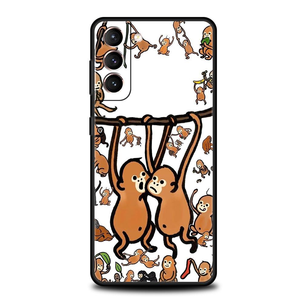 Чехол для телефона с рисунком обезьяны и банана для Samsung Galaxy S26 S25 S24 S23 S22 S20 S21 FE Ultra S25 Edge Plus 5G Мягкий ТПУ корпус Capas