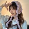 Gradual Change Color Knitted Earmuffs for Women Autumn and Winter Korean Retro Plush Warm Versatile Cute Strap Beanies