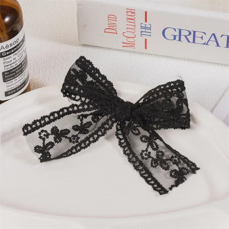 Сладкий темпераментный сетчатый кружевной бант для головы - аксессуары для волос и одежды своими руками