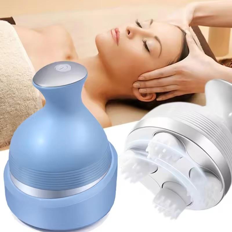 Electric Cordless Vibrator Hair Scalp Massager With Kneading 4 Massage Nodes Handheld Head Scratcher Massager Stress Relax