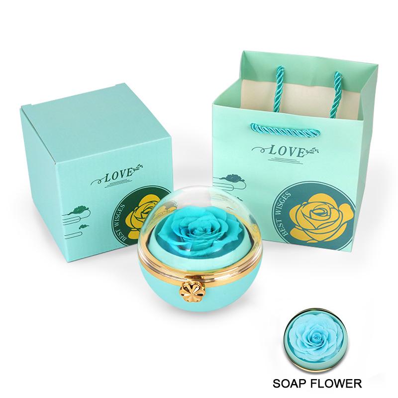 Вращающаяся шкатулка для украшений ко Дню святого Валентина, декоративная вечная цветочная упаковка для дня рождения, прозрачная подарочная коробка, аксессуары